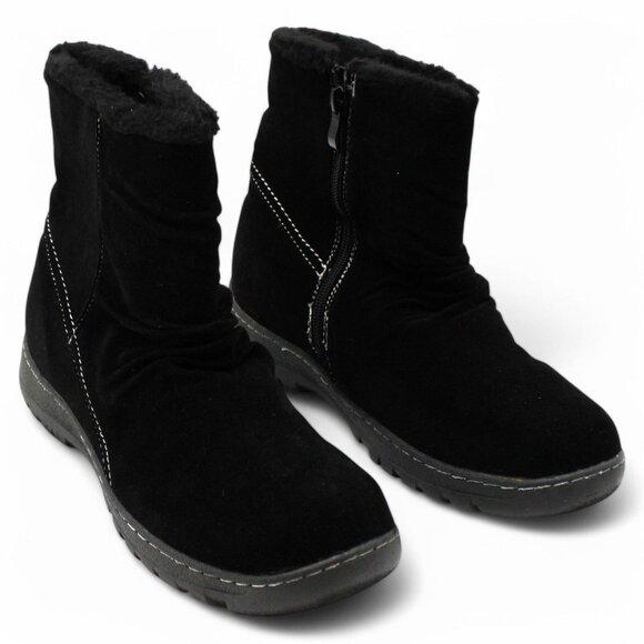 Women S Journee Collection Lodiak Ankle Bootie Black Faux Suede - Picture 1 of 7